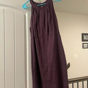 Purple linen dress